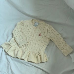 Ralph Lauren Baby Girl Cardigan Cream 9 months
